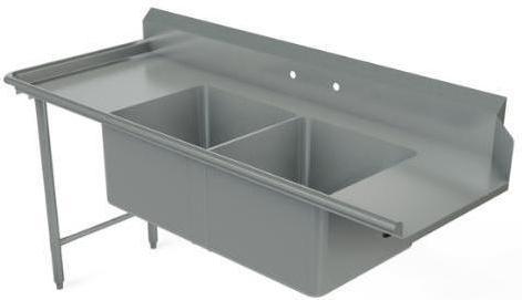 Tarrison - 60" Left-To-Right Soiled Dishtable with Two Compartments - SPDT-2-60L