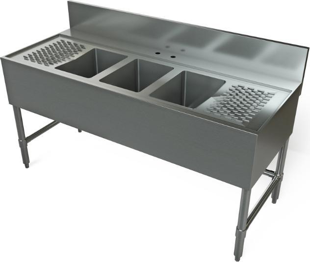 Tarrison - 60" Three-Compartment Underbar Sink Unit - BS32460LR
