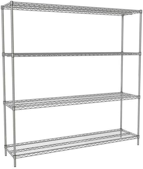 Tarrison - 60" x 21" x 74" 4-Tier Wire Starter Shelving Unit with PolySeal Clear Epoxy Finish - 21607Z
