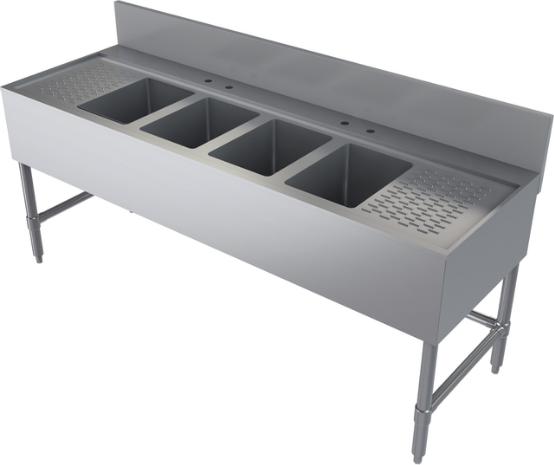 Tarrison - 72" Four-Compartment Underbar Sink Unit - BS42472LR