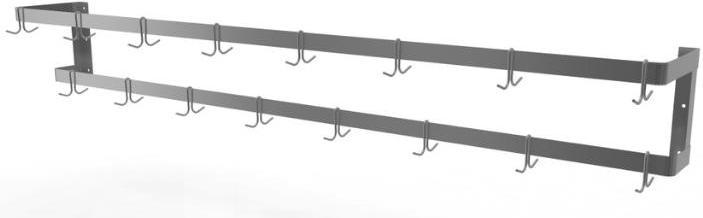Tarrison - 72" Wall Mount Pot Rack with 12 Hooks - WPR72