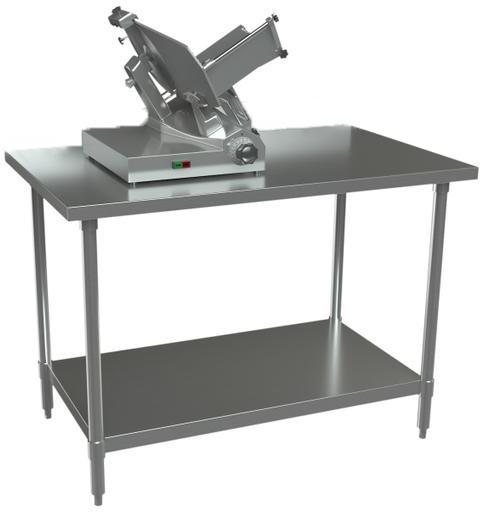 Tarrison - 84" x 30" Slicer Stand with Undershelf & Backsplash - SSWT-3084B