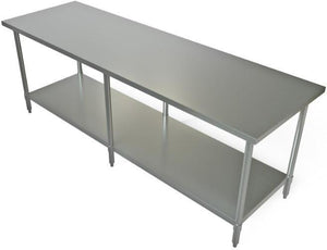 Tarrison - 84" x 30" Work Table with Galvanized Undershelf - WT-3084