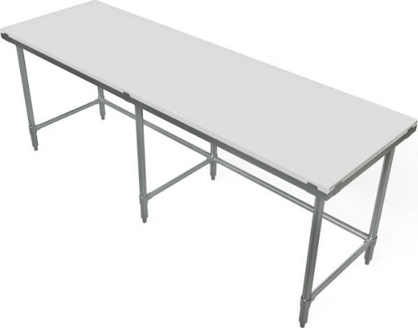 Tarrison - 84" x 30" x 35" Poly Top Open Base Work Table - PTB3084
