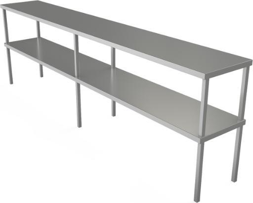 Tarrison - 96" x 15" x 30" Double Overshelf Table Mount - DOS1596