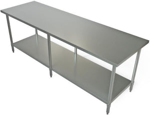 Tarrison - 96" x 24" Work Table with Stainless Steel Undershelf - SWT-2496