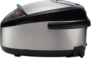 Tiger - 10 Cup Black Microcomputer Rice Cooker & Warmer with Tacook Plate - JAX-T8U