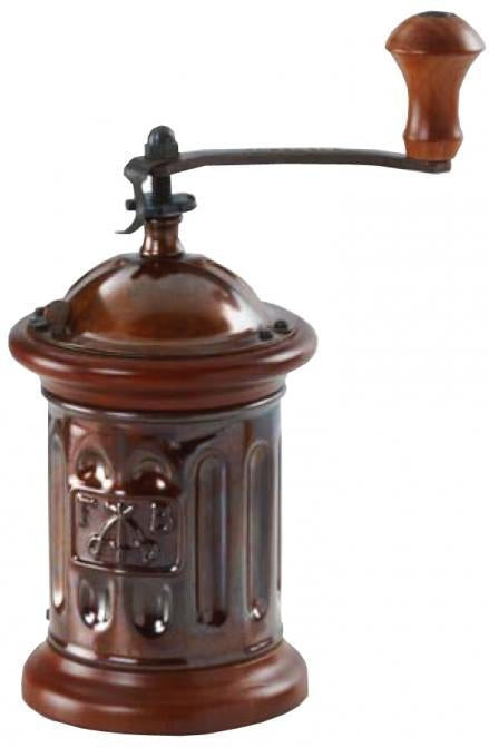 Tre Spade - 6” x 3” x 8” Beech Wood & Steel Sheet Manual Coffee Grinder - 43679