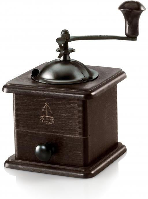 Tre Spade - 6” x 5” x 8” Beech Wood & Steel Sheet Manual Coffee Grinder - 43678