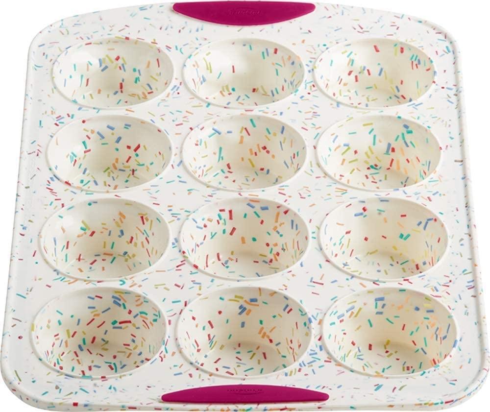 Trudeau - 12 Count Muffin Pan Confetti Fuchsia - 05118553