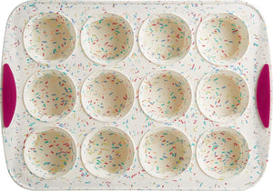 Trudeau - 12 Count Muffin Pan Confetti Fuchsia - 05118553