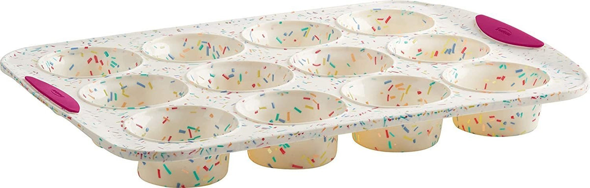 Trudeau - 12 Count Muffin Pan Confetti Fuchsia - 05118553