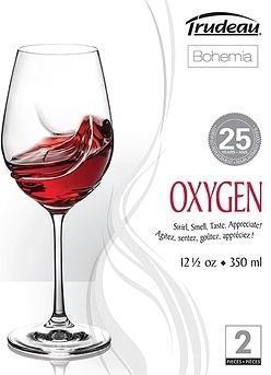 Trudeau - 12.5oz Oxygen Wine Glasses, Pack of 2 - 490407350