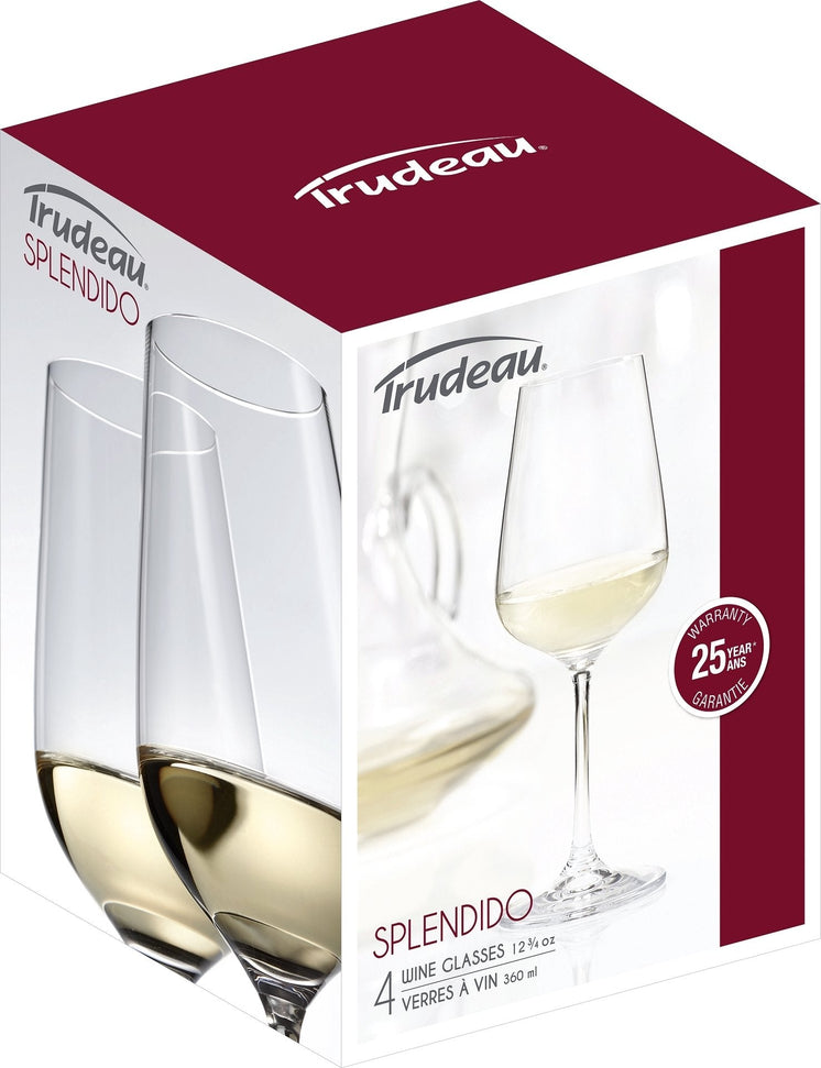 Trudeau - 12.75oz Splendido White Wine Glasses, Pack of 4 - 4900833