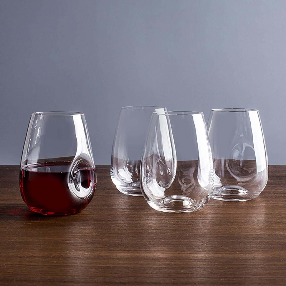 Trudeau - 16oz Gem Stemless Wine Glasses, Pack of 4 - 4900842