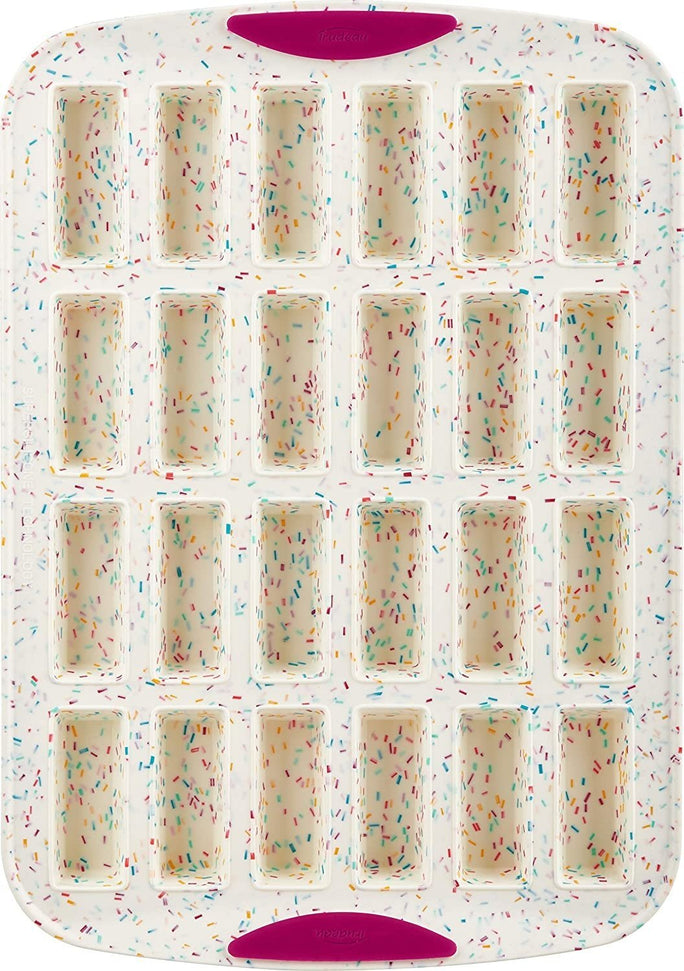 Trudeau - 24 Count Mini Bar Cake Pan Confetti Fuchsia - 05118615