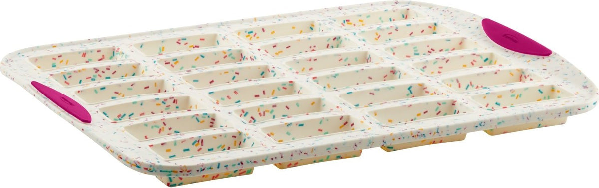 Trudeau - 24 Count Mini Bar Cake Pan Confetti Fuchsia - 05118615