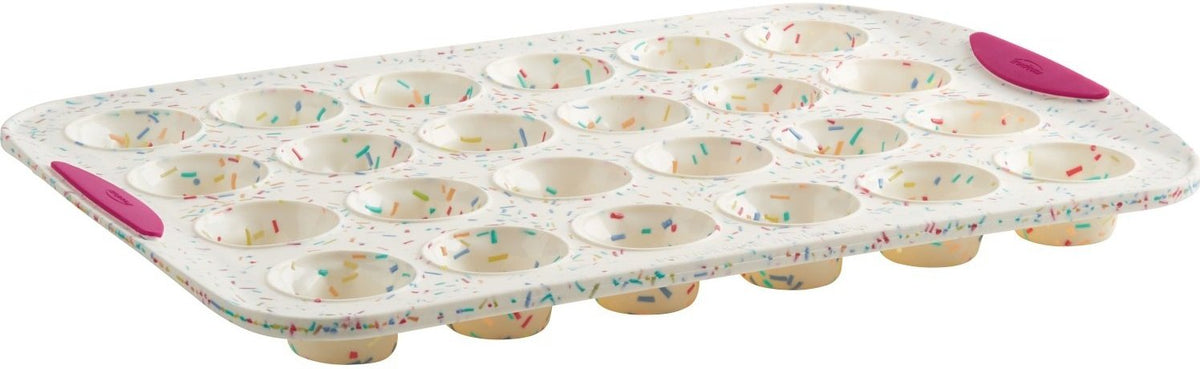 Trudeau - 24 Count Mini Muffin Pan Confetti Fuchsia - 05118554