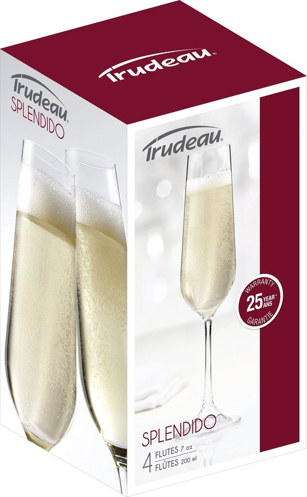 Trudeau - 7oz Splendido Champagne Flutes, Pack of 4 - 4900834