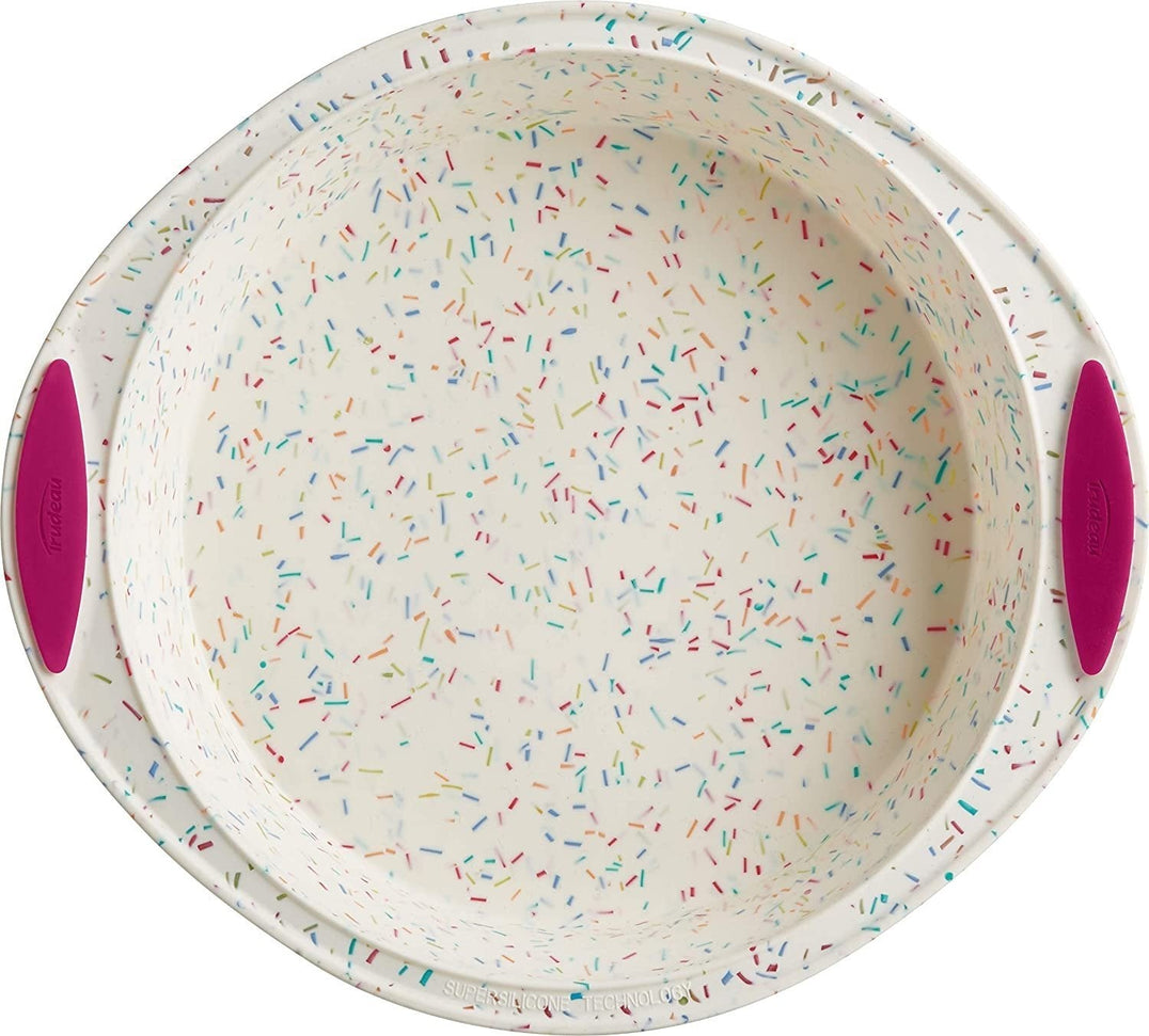 Trudeau - 9" Round Cake Pan Confetti Fuchsia - 05118557