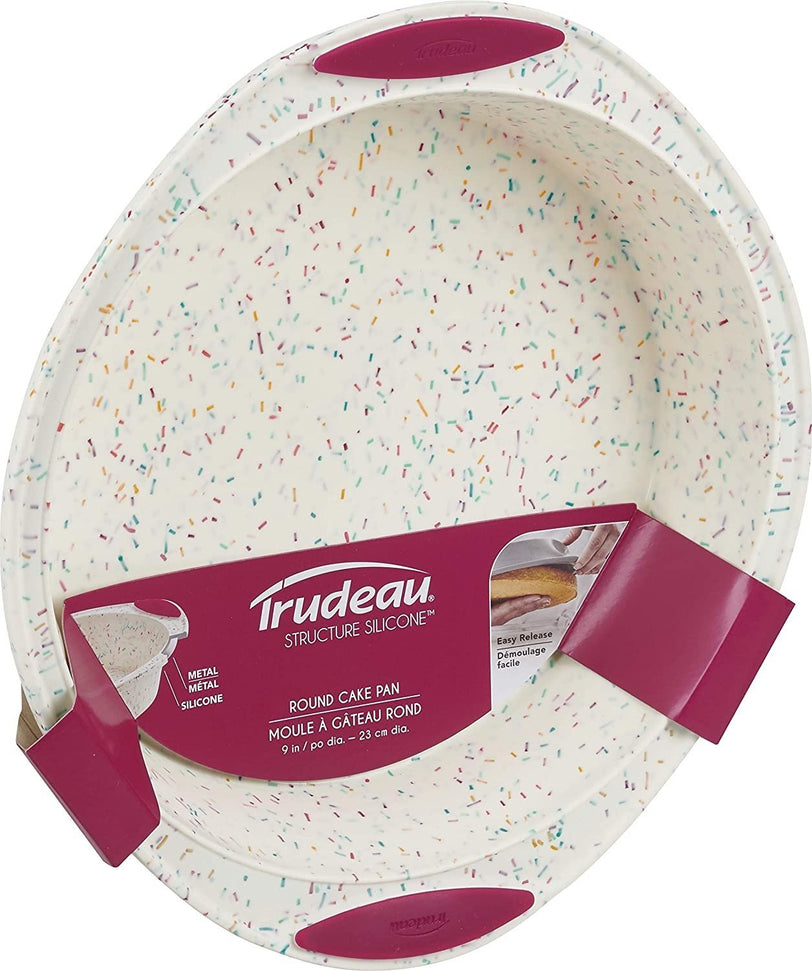 Trudeau - 9" Round Cake Pan Confetti Fuchsia - 05118557