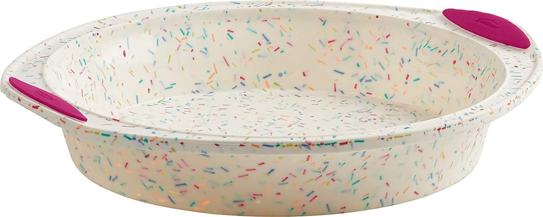 Trudeau - 9" Round Cake Pan Confetti Fuchsia - 05118557