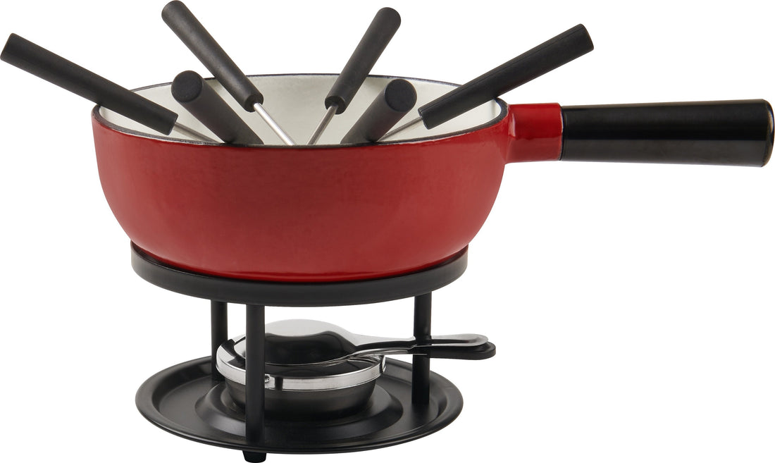 Trudeau - Cast Iron Fondue Set Red - 08218003