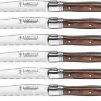 Trudeau - Pack of 6 Laguiole Pakka Wood Steak Knives - 0973046