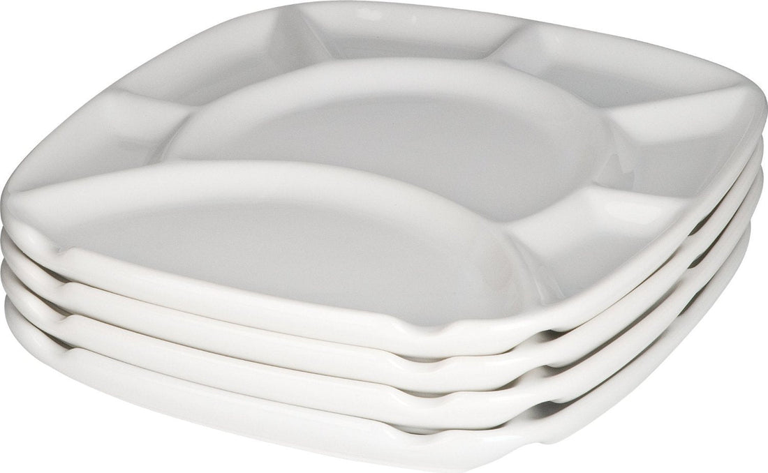 Trudeau - Round Square Plates with Eight Compartments, Pack of 4 - 082505