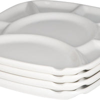 Trudeau - Round Square Plates with Eight Compartments, Pack of 4 - 082505