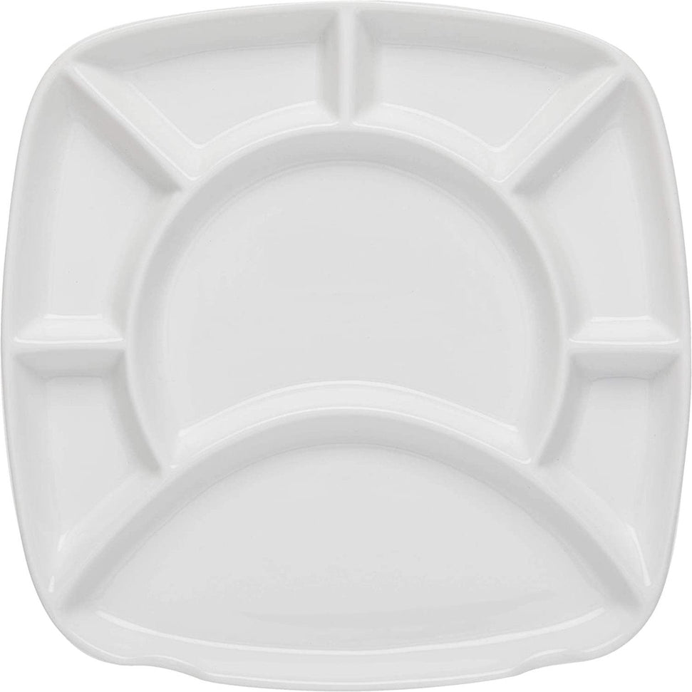 Trudeau - Round Square Plates with Eight Compartments, Pack of 4 - 082505