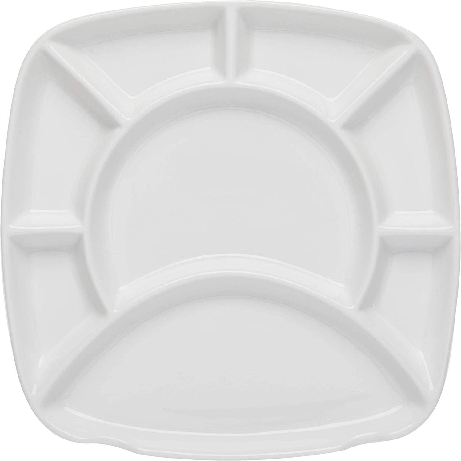 Trudeau - Round Square Plates with Eight Compartments, Pack of 4 - 082505