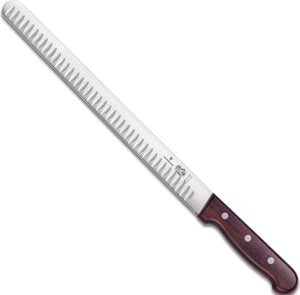 Victorinox - 12" Rosewood Straight Roast Beef Granton Blade Slicing Knife - 5.4220.30