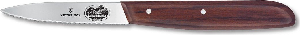 Victorinox - 3.25" Rosewood Serrated Spear Point Blade Paring Knife - 5.3030-X2