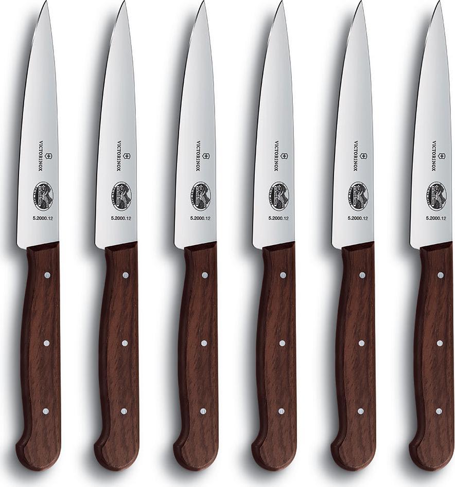 Victorinox - 6 Piece 4.75" Rosewood Pointed Tip Steak Knife Set - 5.2000.12-X4