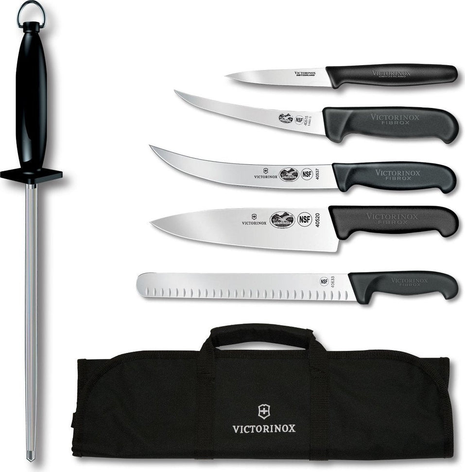 Victorinox - 7 Piece Fibrox Pro Natural Competition BBQ Set - 5.1003.71-X4