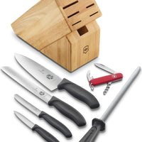 Victorinox - 7 Piece Swiss Classic Block Set with Waiter Pocket Knife - 6.7600.7-X2