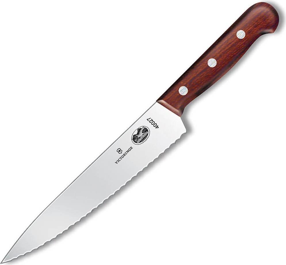 Victorinox - 7.5" Rosewood Serrated Blade Chef Knife - 5.2030.19