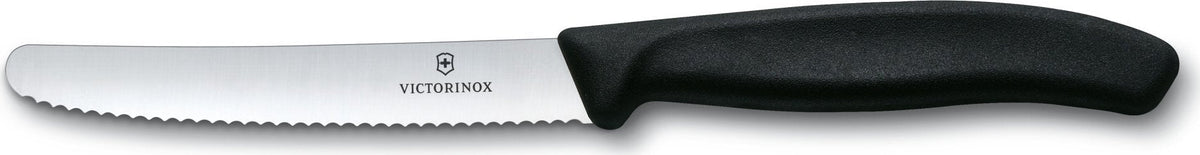 Victorinox - Black 4.25" Swiss Classic Serrated Round Blade Utility Knife - 6.7833