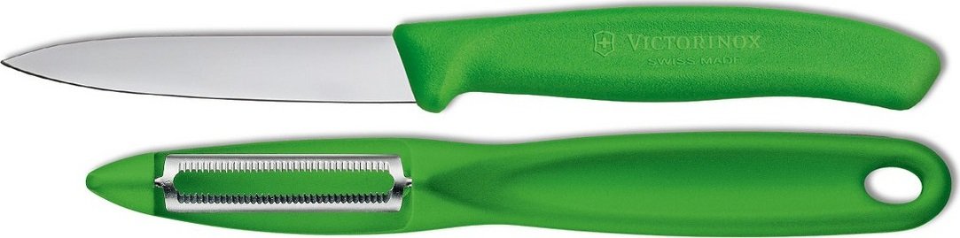 Victorinox - Green 2 Piece Swiss Classic Paring Knife & Serrated Peeler Set - 7.6075.7606.4US1