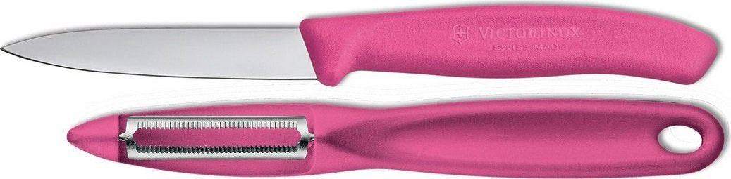Victorinox - Pink 2 Piece Swiss Classic Paring Knife & Serrated Peeler Set - 7.6075.5-X1