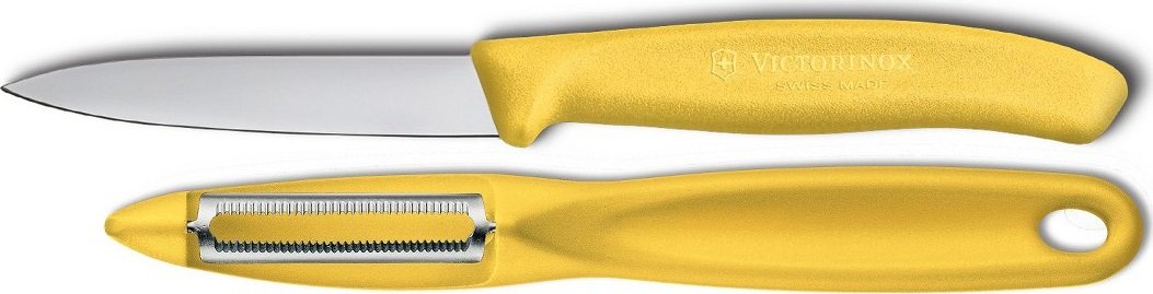 Victorinox - Yellow 2 Piece Swiss Classic Paring Knife & Serrated Peeler Set - 7.6075.8-X1