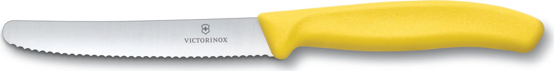 Victorinox - Yellow 4.25" Swiss Classic Serrated Round Blade Utility Knife - 6.7836.L118