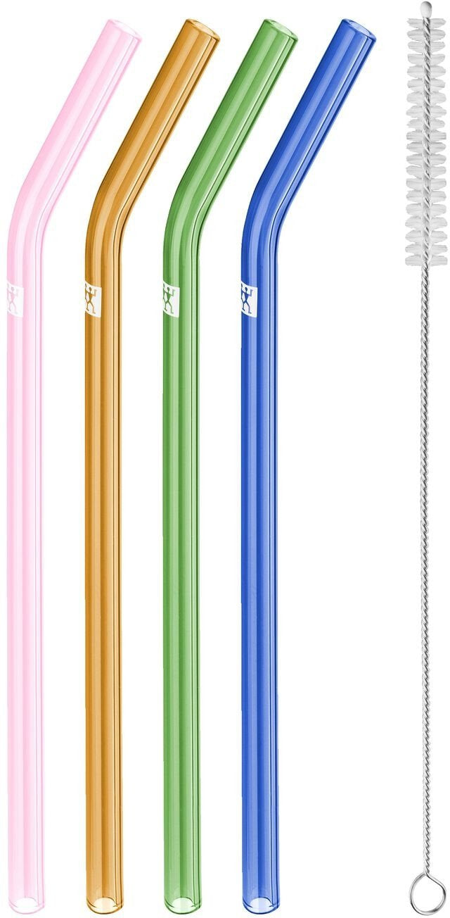 ZWILLING - Sorrento Bent Coloured Glass Straws - 39500-603