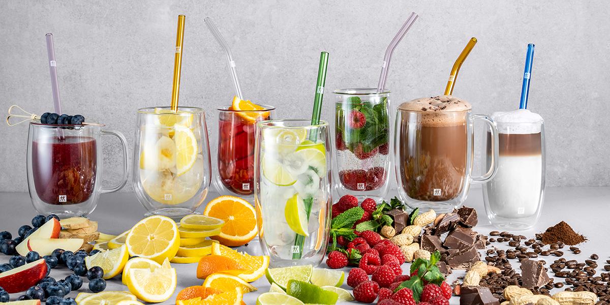 ZWILLING - Sorrento Straight Coloured Glass Straws - 39500-602