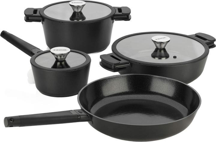 Zavor - Noir 7 PC Cast Aluminum Cookware Set - ZCWNR22