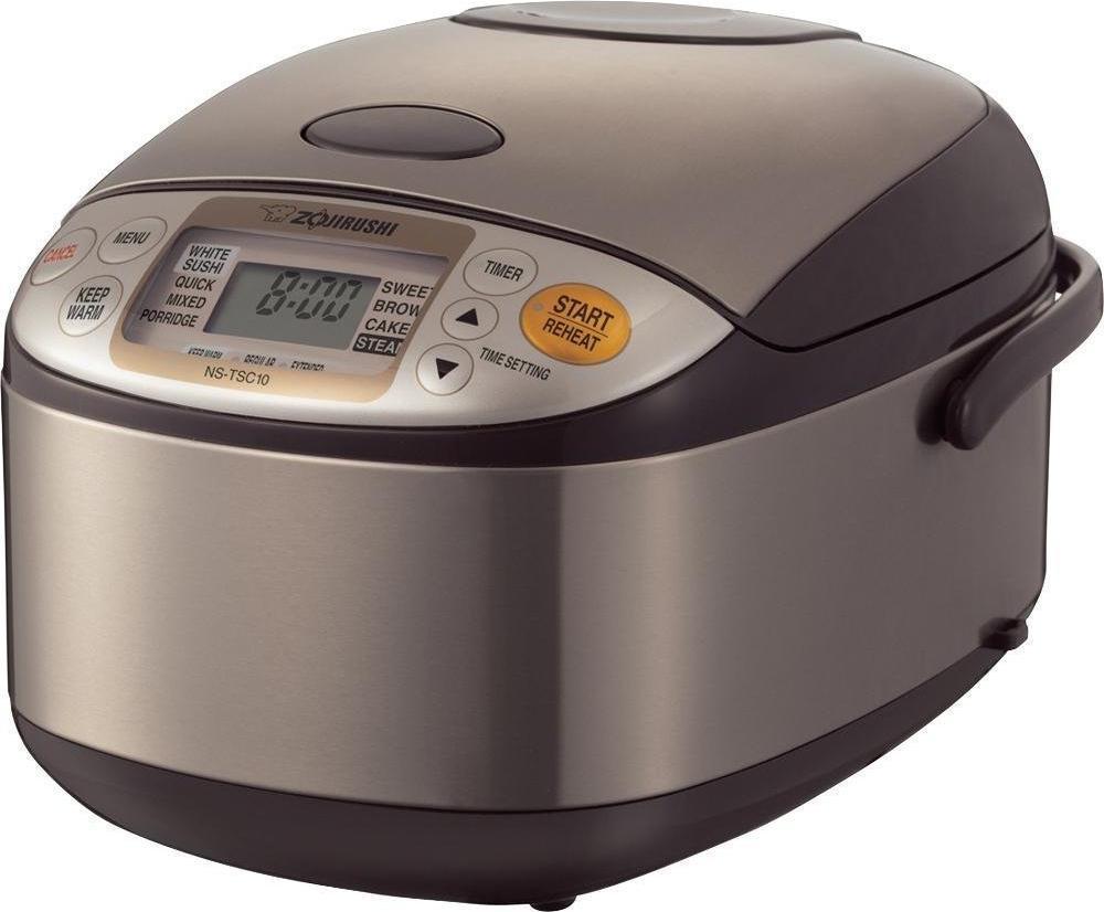 Zojirushi - 5.5 Cup Microcomputer Rice Cooker & Warmer with Basket (1L) - NS-TSC10