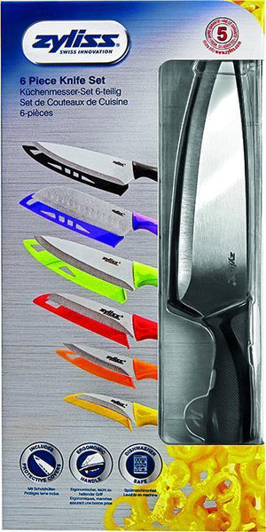 Zyliss - 6 Piece Kitchen Knife Set with Sheath Covers - ZE920144U